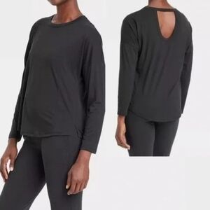 NEW All In Motion Athletic Black Long Sleeve Top Womens Medium